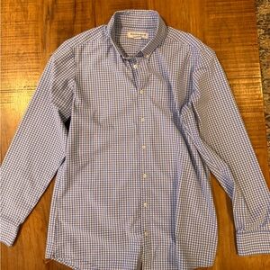 Mizzen Main large trim blue white gingham shirt